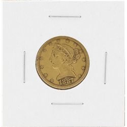 1887-S $5 Liberty Head Half Eagle Gold Coin