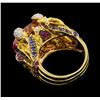 Image 3 : 18KT Yellow Gold 18.15ct Pink Topaz and Diamond Ring