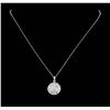 Image 2 : 14KT White Gold 1.00ctw Diamond Pendant with Chain