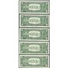 Image 2 : Lot of (5) Consecutive 1957 $1 Silver Certificate Notes Uncirculated