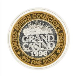 .999 Silver Grand Casino $10 Casino Gaming Token Limited Edition