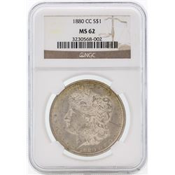 1880-CC $1 Morgan Silver Dollar Coin NGC MS62