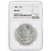 Image 1 : 1887 $1 Morgan Silver Dollar Coin NGC MS64