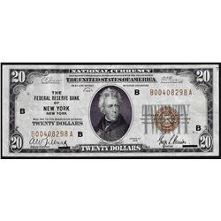 1929 $20 Federal Reserve Bank of New York National Currency Note