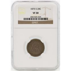 1875-S Seated Liberty Twenty Cent Piece Coin NGC VF30