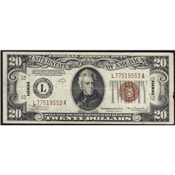 1934A $20 Hawaii Federal Reserve Note WWII Emergency Note