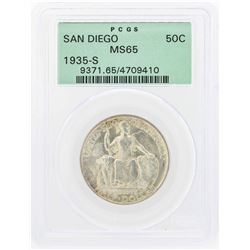 1935-S San Diego Commemorative Half Dollar Coin PCGS MS65