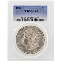 1880 $1 Morgan Silver Dollar Coin PCGS MS65