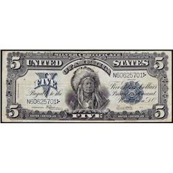 1899 $5 Indian Chief Silver Certificate Bank Note