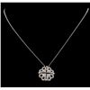 Image 2 : 18KT White Gold 0.73ctw Diamond Pendant with Chain