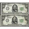 Image 1 : Lot of (2) 1928A $50 Federal Reserve Notes New York