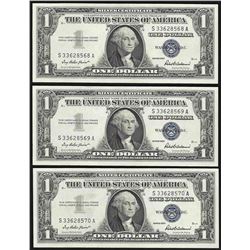 Lot of (3) Consecutive 1957 $1 Silver Certificate Notes