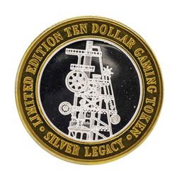 .999 Silver Silver Legacy Reno, Nevada $10 Casino Limited Edition Gaming Token