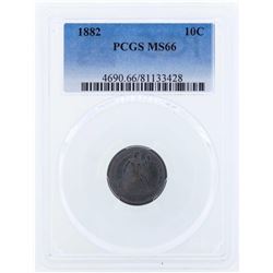 1882 Seated Liberty Dime Coin PCGS MS66