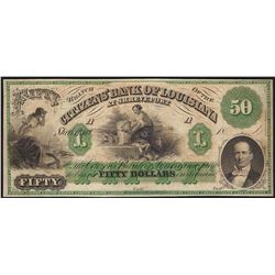 1800's $50 Citizens Bank of Louisiana Obsolete Note