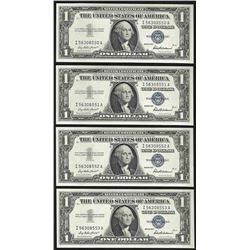 Lot of (4) Consecutive 1957 $1 Silver Certificate Notes Uncirculated