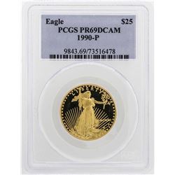 1990-P $25 American Gold Eagle Proof Coin PCGS PR69DCAM