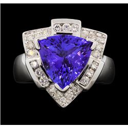 14KT White Gold 5.59ct Tanzanite and Diamond Ring