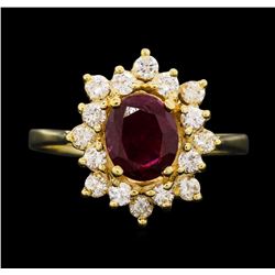 14KT Yellow Gold 1.30ct Ruby and Diamond Ring