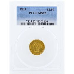 1903 $2 1/2 Liberty Head Quarter Eagle Gold Coin PCGS MS62