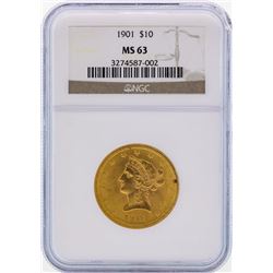 1907 $10 Liberty Head Eagle Gold Coin NGC MS63