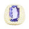 Image 1 : 18KT Yellow Gold 9.83ct Tanzanite and Diamond Ring