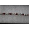 Image 3 : CERTIFIED DIAMOND & GARNET TENNIS BRACELET.  6 CT  12 OVAL GEMSTONES  FIGURE 8 LINK