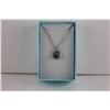 Image 2 : CERTIFIED  2 CT. MYSTIC TOPAZ & DIAMOND NECKLACE.  OCEAN BLUE COLOR. PEAR CUT.