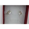 Image 2 : CERTIFIED NEW  10K  YELLOW GOLD PEARL EARRINGS.  3CT ROUND POST & BUTTERFLY BACKS.