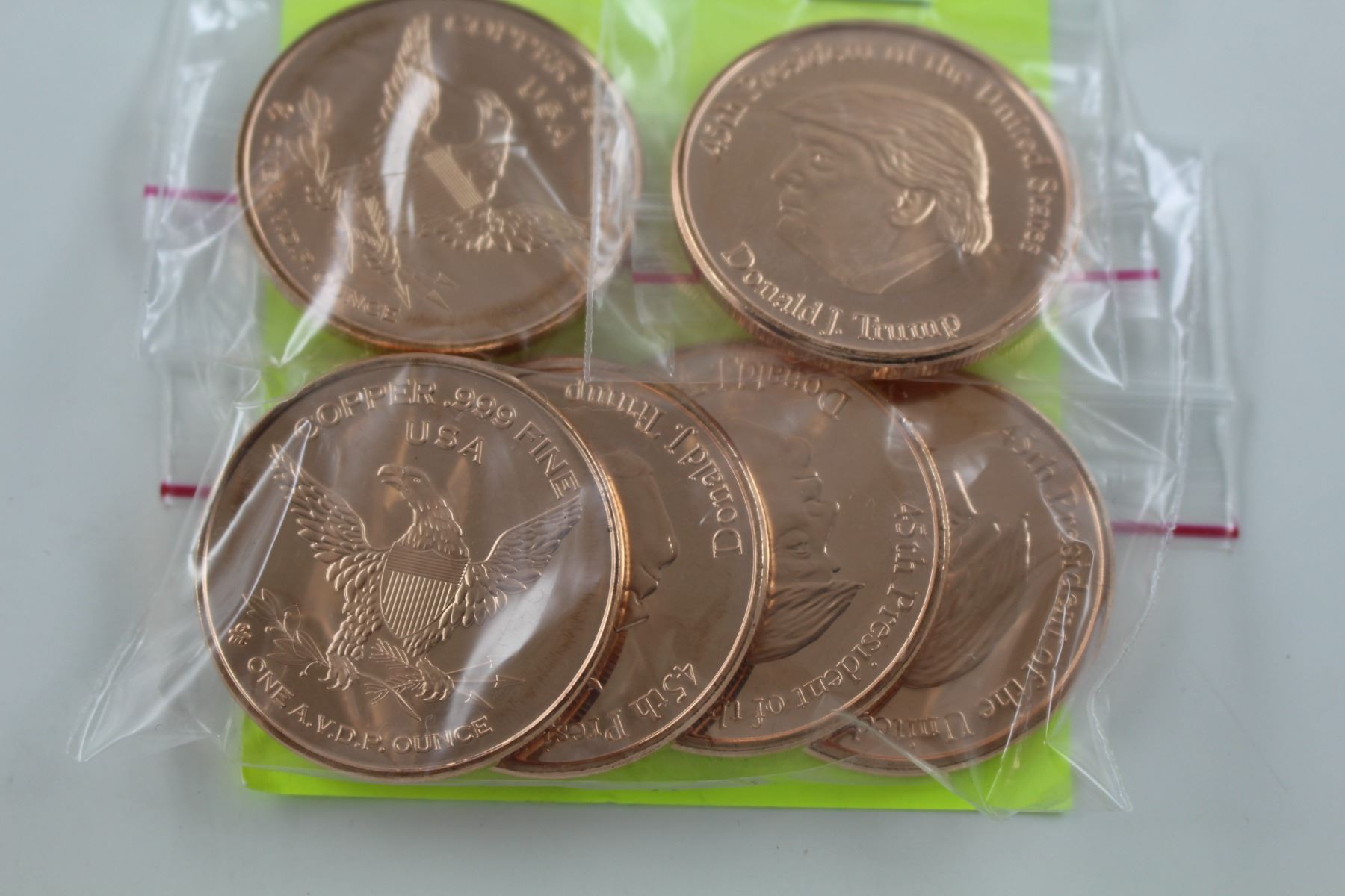 Trump Rounds 6 X .999 FINE COPPER DONALD TRUMP ROUNDS