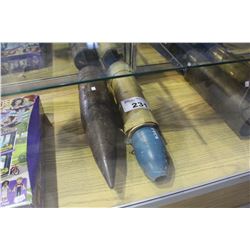 PAIR OF VINTAGE ARTILLERY SHELLS