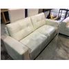 Image 1 : WHITE LEATHER SOFA AND LOVE SEAT