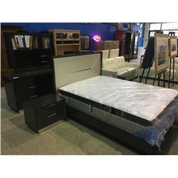 NEW 6 PIECE BEDROOM SUITE, INCLUDING 6 DRAWER DRESSER WITH MIRROR, 5 DRAWER HIGHBOY,  2