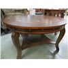 Image 2 : WOODEN ROUND COFFEE TABLE WITH TWO MATCHING SIDE TABLES