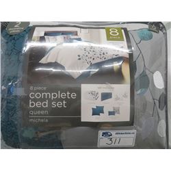 MICHELA 8 PC QUEEN COMPLETE BED SET