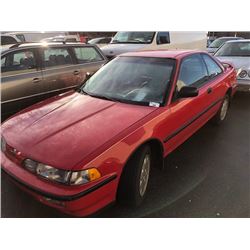 1991 ACURA INTEGRA, RED, 2 DOOR HATCHBACK, VIN#JH4DA9443MS805709,