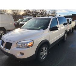 2007 PONTIAC MONTANA, 4DR PASS, WHITE, VIN # 1GMDU03197D194987
