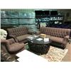 Image 1 : TEXTURED BROWN 3 PCS SOFA, LOVESEAT & CHAIR SET