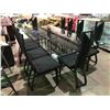 Image 1 : 90" X 42'" BEVELED GLASS TOP DINING TABLE WITH 10 SIDE CHAIRS