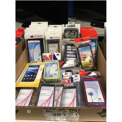 BOX FULL OF ASSORTED SAMSUNG SMART PHONE CASES