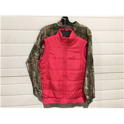 WOMEN'S UNDER ARMOUR CAMO SHIRT SIZE L WITH YOUNG USA PINK VEST SIZE L