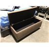Image 2 : BEIGE UPHOLSTERED FOOT OF BED "BENCH SEAT TRUNK"