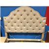 Image 1 : QUEEN SIZE LIGHT BEIGE UPHOLSTERED METAL STUDDED TRIM HEADBOARD