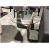 Image 2 : 2 PCS CONTEMPORARY GLASS TOP COFFEE & END TABLE SET