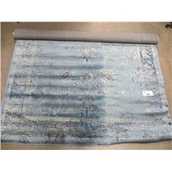 BLUE FLORAL DESIGN AREA RUG APPROX 63.25" X 72"