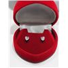 Image 2 : 14KT HEART SHAPED CUBIC ZIRCONIA EARRINGS WITH 10KT BACKING. RETAIL $200