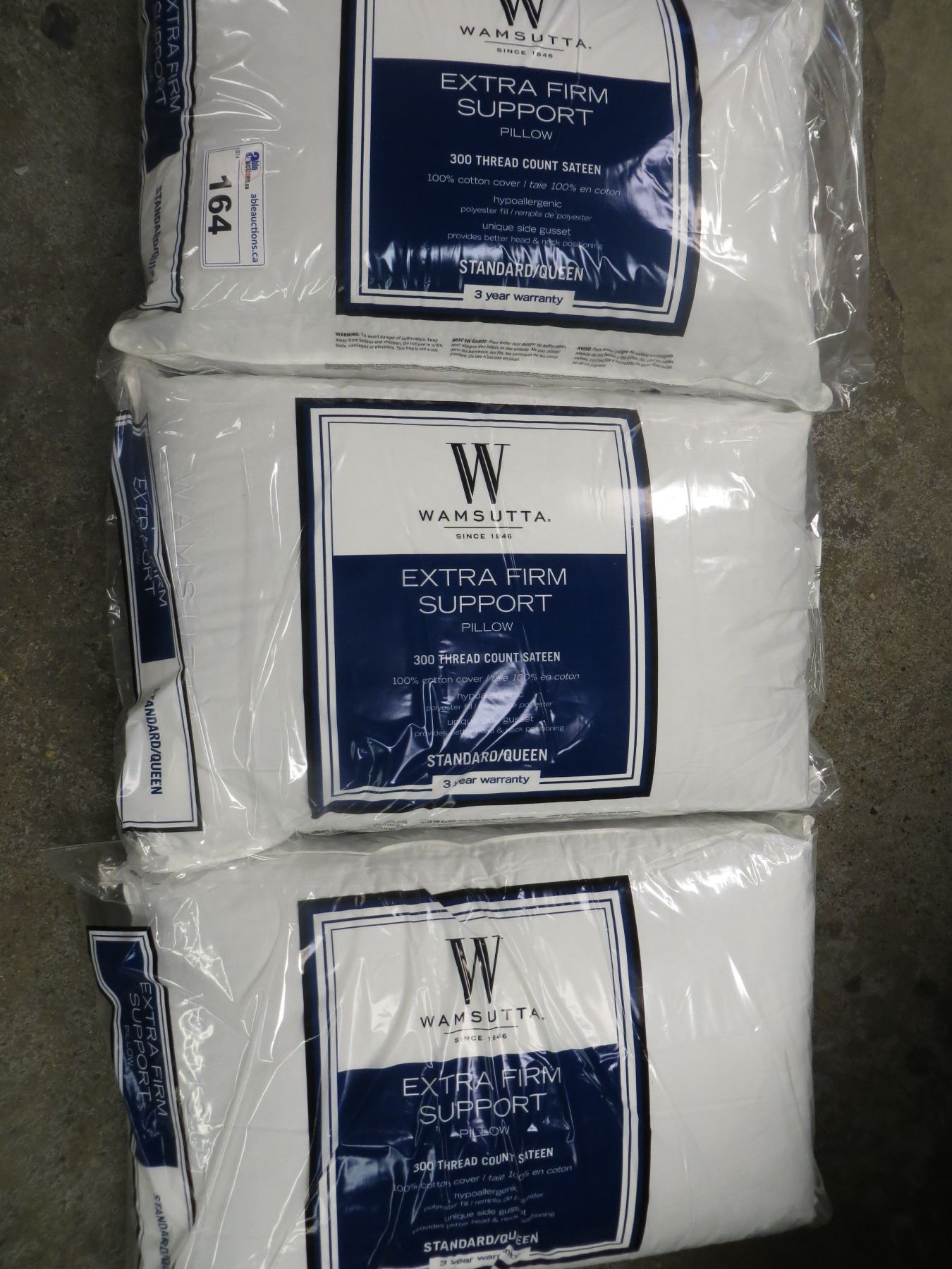 3 WAMSUTTA EXTRA FIRM STANDARD QUEEN SUPPORT PILLOWS
