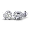 Image 2 : 3 CTW VS/SI Diamond Solitaire Art Deco Stud Earrings 18K White Gold - REF-622M2F - 36860