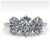 Image 1 : 2 CTW Solitaire Past Present Future VS/SI Oval Cut Diamond Ring 18K White Gold - REF-414K2R - 35781