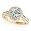 Image 1 : 1.4 CTW Certified VS/SI Diamond Solitaire Halo Ring 18K Yellow Gold - REF-232W5H - 26511